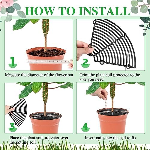 Sawysine 3 Pcs Plant Pot Grid Cover from Animals, Black, 11.8 in