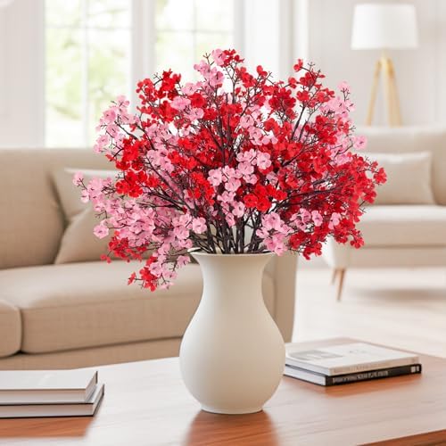 8Pcs Artificial Flowers Real Touch Fake Babys Breath Flowers Decorations
