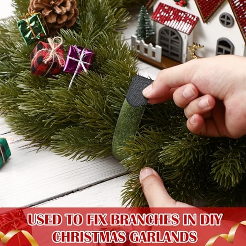 SATINIOR 50 Pcs Olive Green Large Christmas Garland Ties 12" Banister Ties