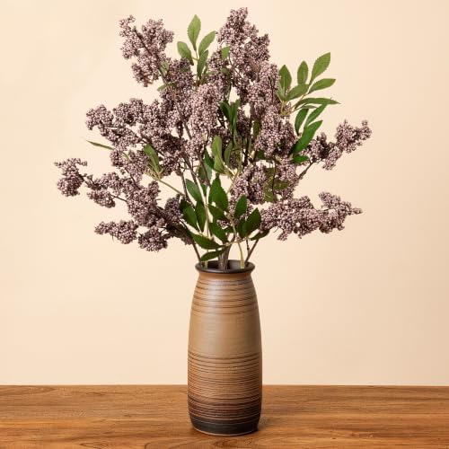 2 Pcs 31" Artificial Berry Stems, Faux Nandina Berries, Dusty Plum