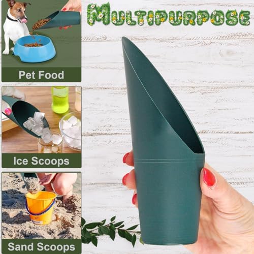 Home-X Set of 2 Soil Scoops - Mini Hand Scoops for Transplanting, Weeding, and Potting - Small Garden Scoop, Potting Scoopers, Bonsai Tool - Set of 2 Different Sizes 6½" x 2½" and 6¼" x 1¾" - Green
