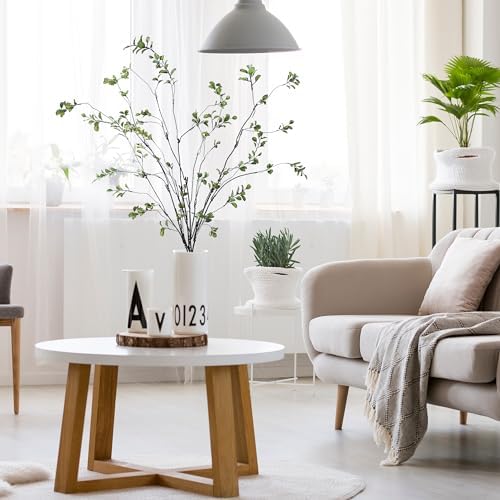 Sggvecsy 47.2’’ 4Pcs Artificial Ficus Branches Artificial Greenery Stems Faux Ficus Twig Plants Fake Leaf Spray Green Eucalyptus Branches for Vase Filler Office Home Wedding Decoration