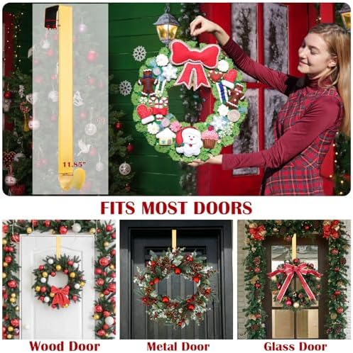 Wreath Door Hanger, Adjustable Wreath Hangers for Front Door from 15 to 25“