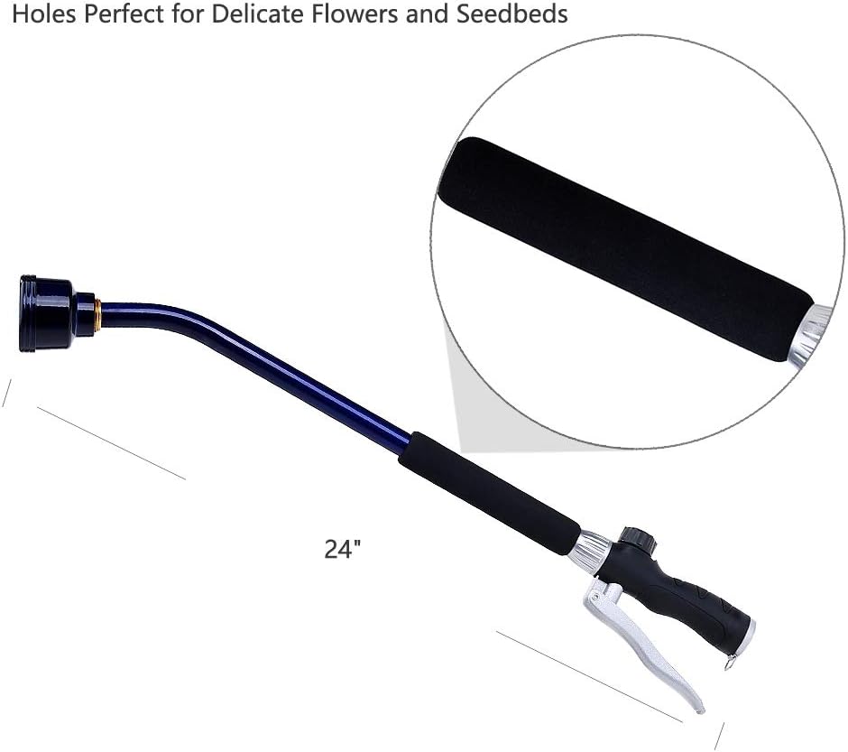 Watering Wand, 24 Inches Sprayer Wand with Superior Stainless Head, Perfect for Hanging Baskets, Plants, Flowers