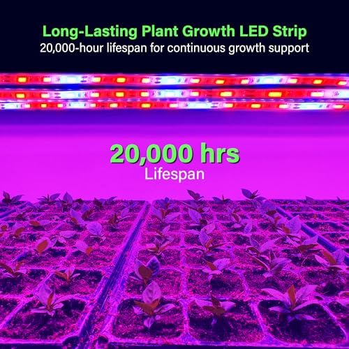 11.8ft Full Spectrum LED Grow Light Strip 24W Flexible Plug-In Tape Kit