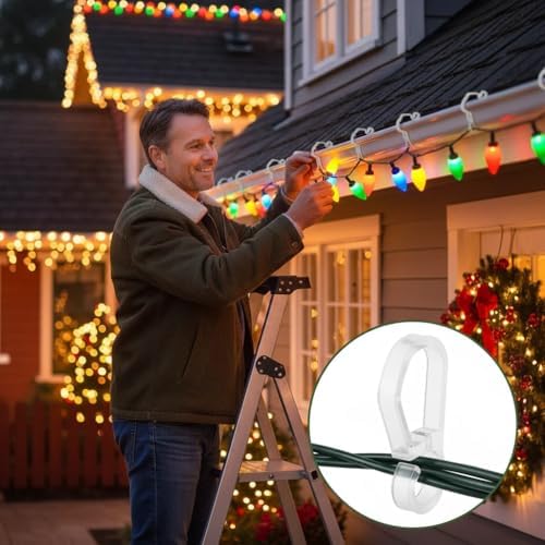 Christmas Light Clips,Plastic Gutter Clips for String Lights,120PCS