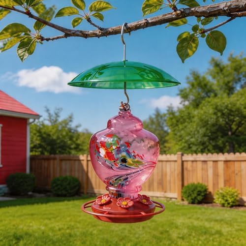 8" Mini Plastic Rain Cover for Bird Feeder, 2-Pack Green Weather Guard Dome