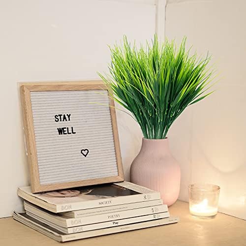 24 Bundles Fake Grass Plants Outdoor Fake Wheat Grass Greenery Stems
