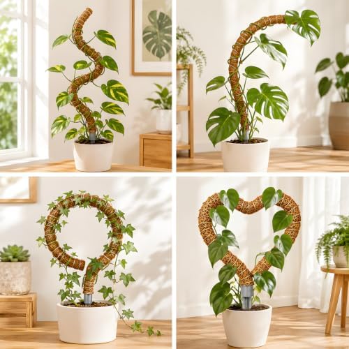 Moss Pole for Monstera, 3-Pack 50in PVC Plant Support Pole