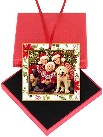 WaaHome Picture Frame Christmas Ornaments 2026-3'' Floral Photo Frame Christmas Tree Ornaments Decorations Gifts for Family Friends Women Mom