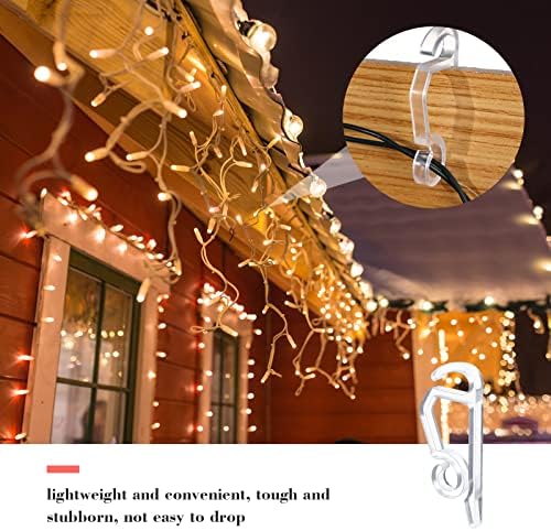 Marsui 40 Pieces Christmas Light Clips Outdoor Gutter Hooks,Clear