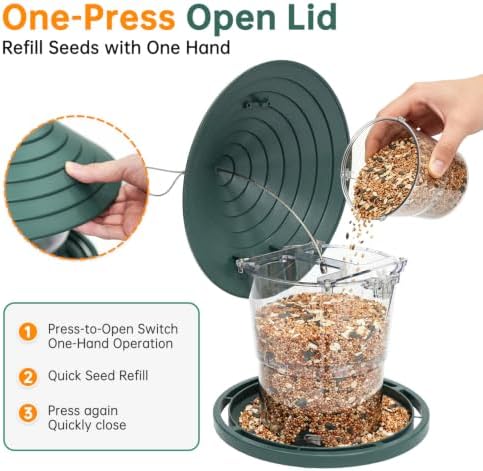 HABAU Bird Feeders for Outdoor Plastic Hanging Bird Seed Feeding