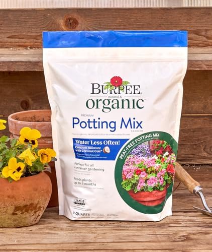 Burpee, 9 Quarts | Premium Organic Potting Natural Soil Mix Food Ideal for Container Garden-Vegetable, Flower & Herb Use for Indoor Outdoor Plant