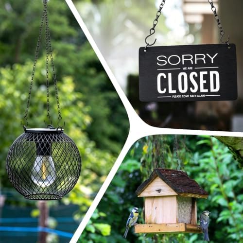 Oligei 3 Pack Hanging Basket Chain, Black Planter Hangers with Hooks, 23 Inch Long Hanging Plant Chain, 4 Point Replacement Chains for Hanging Baskets, Bird Feeders and Lanterns
