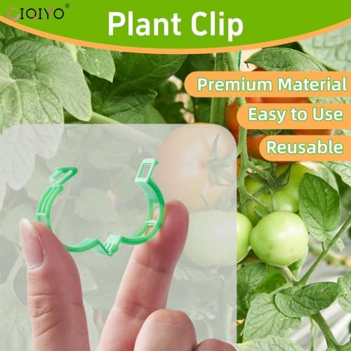 Plant Support Clips,Plastic Clips for Securing Plants,Tomato Vine Clips,Plant Fixing Clips,Garden Clips for Climbing Plants,Grape and Vine Vegetables (200, Light Green)