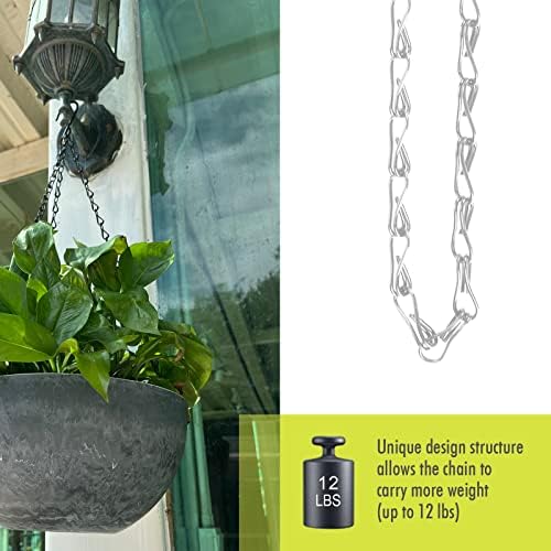Chain for Hanging Plants, 20 Inch Silver Hanging Basket Chain
