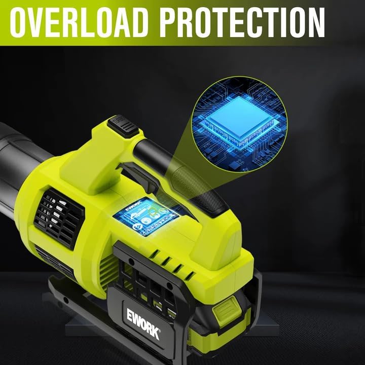EWORK Cordless Leaf Blower 21V 550CFM with 2 x 3.0Ah Battery & Fast Charger | 150MPH Electric Leaf Blower, Lightweight