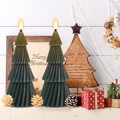 Eldnacele Christmas Tree Flameless Candles Battery Operated with Timer