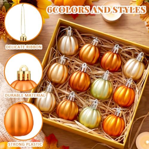 Colingmill 36 Pcs Fall Tree Ornaments, Farmhouse Pumpkin Hanging Ornaments