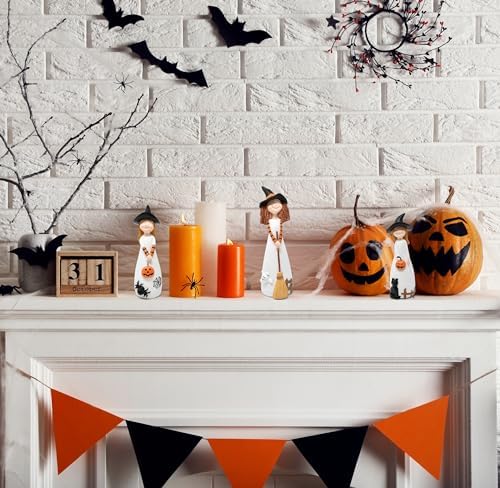 Halloween Witches Figurine Tabletop Decor Set of 3 Resin Shelf Sitter