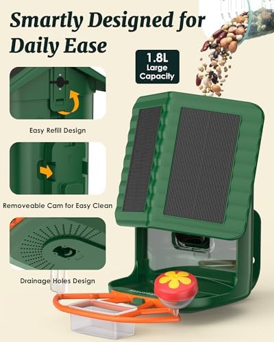 Bird Feeder with Camera Solar Powered 2K Video with 32GB Card Auto Capture