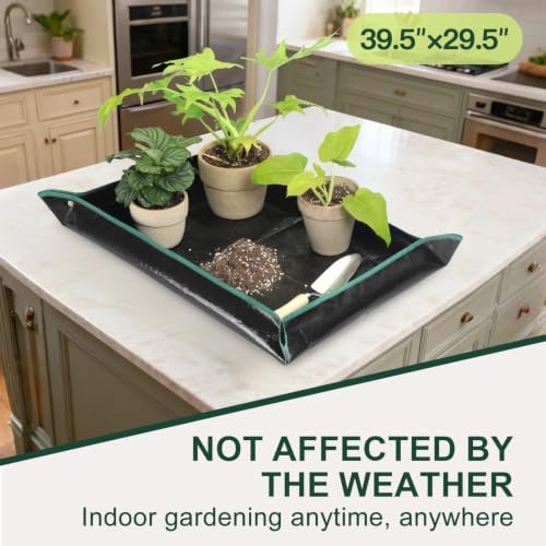 Waterproof Repotting Mat Super Thick for Potting Soil & Mix 39.5"x29.5"