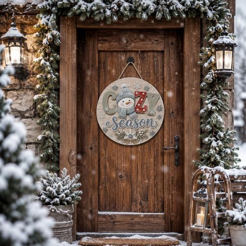 Winter Decorations - Cozy Season Door Sign for Front Door | Winter Decor