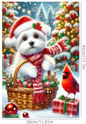 BlissYard Winter Yard Flag Cardinal Maltese Basket 12x18 Inch Polyester