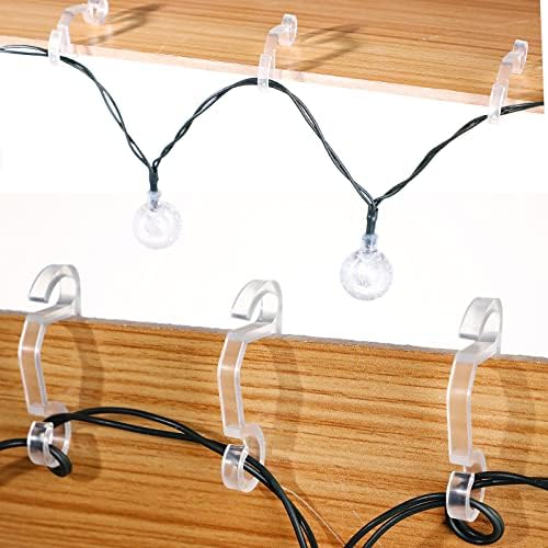 Marsui 500 Pieces Christmas Light Clips Outdoor Gutter Hooks,Clear