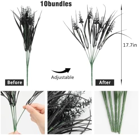 Black Artificial Flowers Outdoor Fake Plants Grass Halloween Decorations