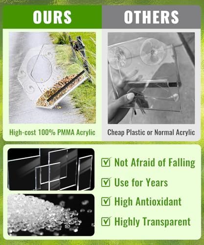 Clear Window Bird Feeder with Strong Suction Cups