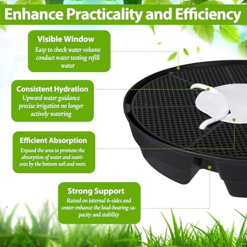 Geelin 6 Pcs Self-Watering Fabric Pot Base Auto-Irrigation System Plant Saucer for 5 Gallon Fabric Pots Auto Watering Plant Water Tray Self Watering System for Indoor Greenhouses Grow Tents Gardens