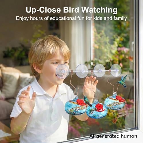 Window Hummingbird Feeder with Suction Cup Humming Bird Feeder for Outdoor
