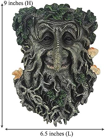 Tree Face Garden Statues Outdoor Decorations, Whimsical Old Man Face for Tree Huggers Sculptures Flower Pot Garden Decorations Yard Art, 9" x 6.5" x 3.5"