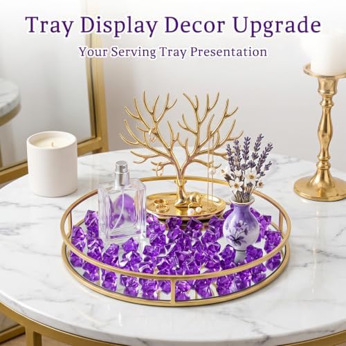 160 Pieces Purple Acrylic Fake Ice Rocks, Vase Filler for Table Centerpiece