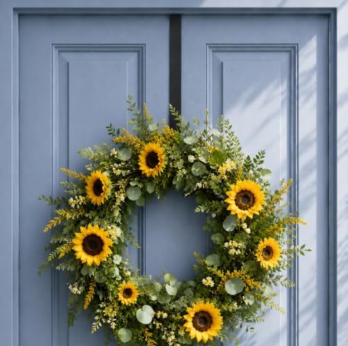 Slim Over The Door Wreath Hanger for Front Door, 12" Black 1 Pack