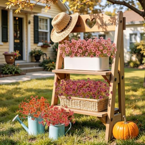 Alupssuc 48 Bundles Artificial Fall Flowers, UV Resistant Faux Mums Porch