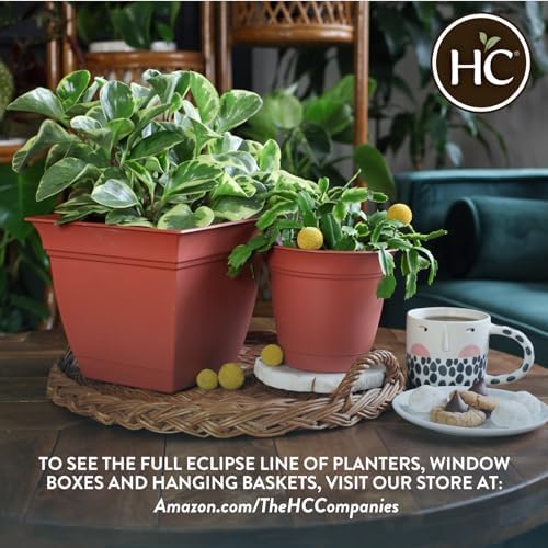 The HC Companies Eclipse Round Planter Pot, 8 Inch, Rose, 6-Pack