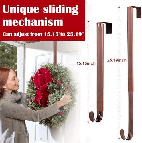 2 Pack Wreath Hanger for Front Door, 20 lbs Christmas Wreath Door Hanger