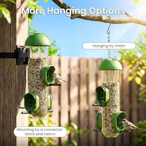 ‌LONA 2 Pack Tube Bird Feeders, Weatherproof Design with 3 Feeding Ports