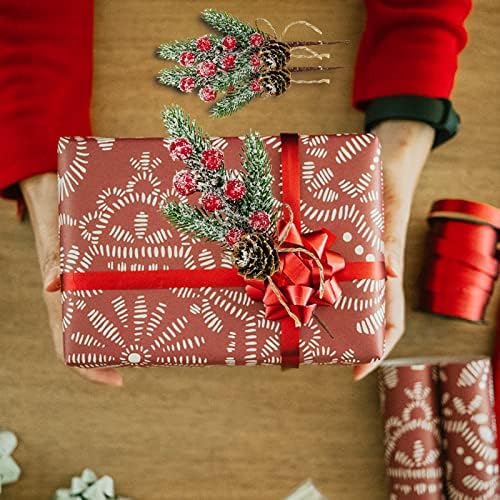 Red Berry Stems Floral Pine Cones Branches 10PCS Christmas Artificial Evergreen Pine Branches Holiday Floral Picks Holly Stem Craft for Decoration DIY Christmas Xmas Garland Wreath Decoration