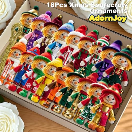 18Pcs Scarecrow Halloween & Christmas Ornaments