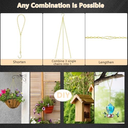 garini 26Inch 8Pack Hanging Basket Chain for Hanging Bird Feeders