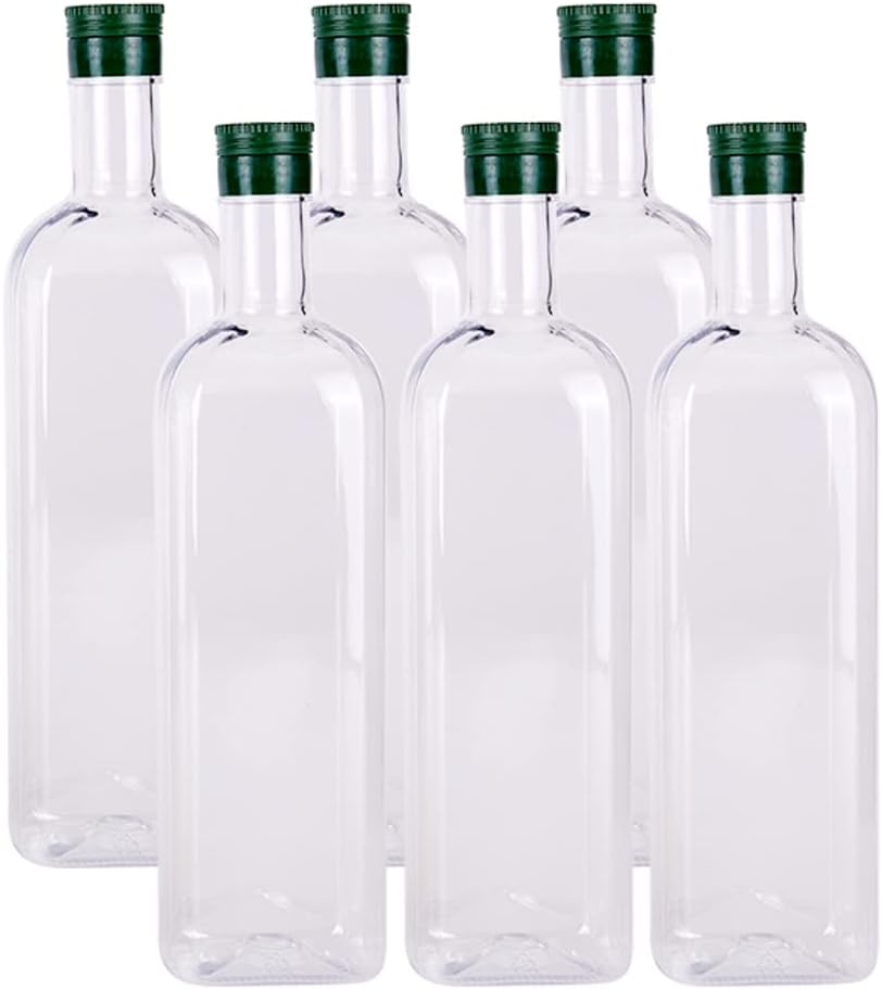 B SEPOR 6 Terracotta Watering Spikes with 6 PET Empty Bottles 33.8 Fl Oz 1000ml for Plant Self Irrigation Up to 10+ Days