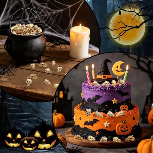 60Pcs Halloween Mini Resin Animal Skulls Heads Tiny Skeletons