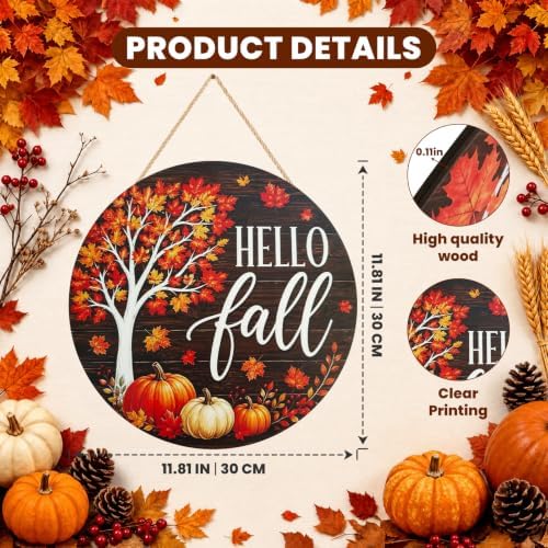 Fall Decorations Outdoor Welcome Sign for Front Door Halloween Sign