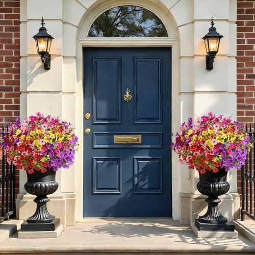 SHareconn 48 Bundles Artificial Flowers for Outdoors UV Resistant Decor