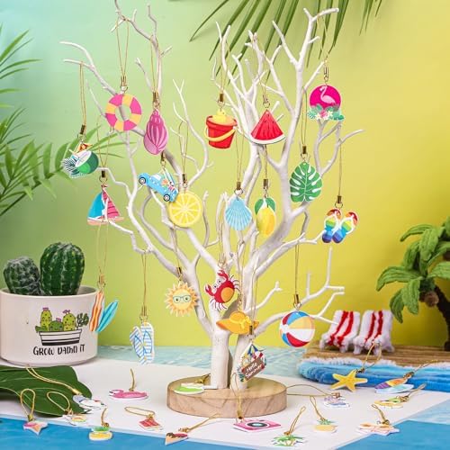 36Pcs Summer Tree Ornaments, Hawaiian Tree Ornaments for Party