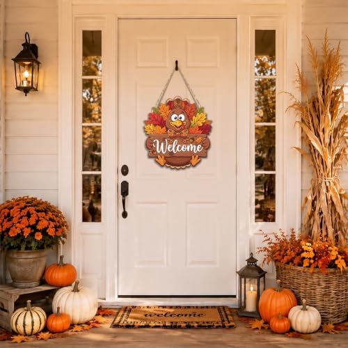 Thanksgiving decorations For Home Turkey Front Door Decor Welcome Wall Sign