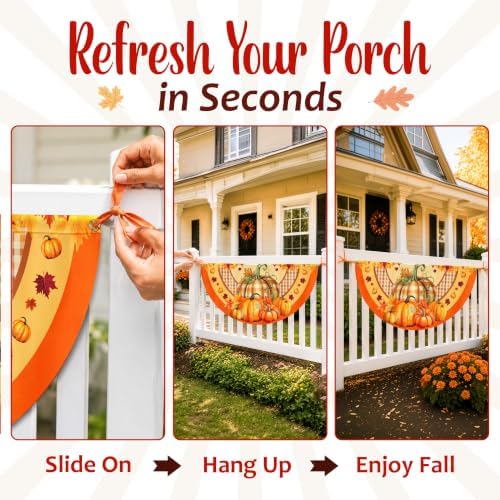 FLAGWIX Pumpkin Fall Bunting Fan Flag, 1.5 x 3 ft, 1 Pack